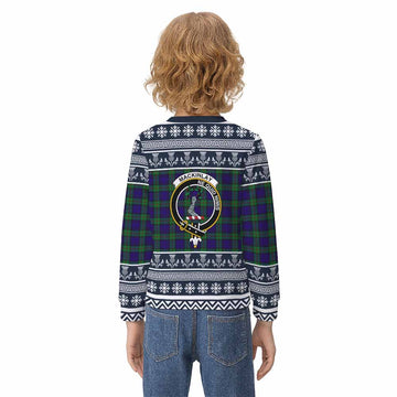 MacKinlay (McKinlay) Clan Tartan Christmas Kid Ugly Sweatshirt with Family Crest - Tartan Vibes Clothing