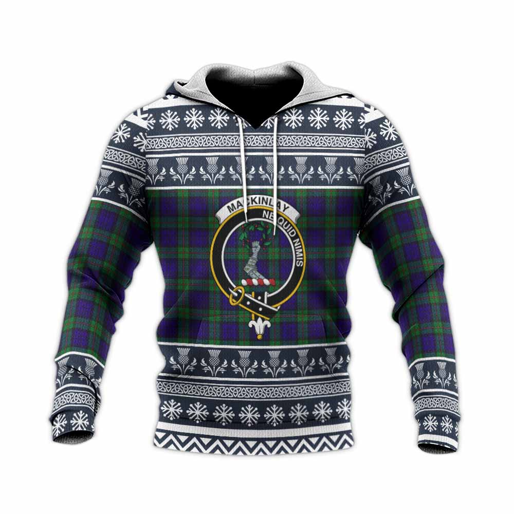 MacKinlay (McKinlay) Clan Tartan Christmas Knitted Hoodie with Family Crest - Tartan Vibes Clothing