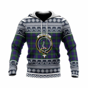 MacKinlay (McKinlay) Clan Tartan Christmas Knitted Hoodie with Family Crest - Tartan Vibes Clothing