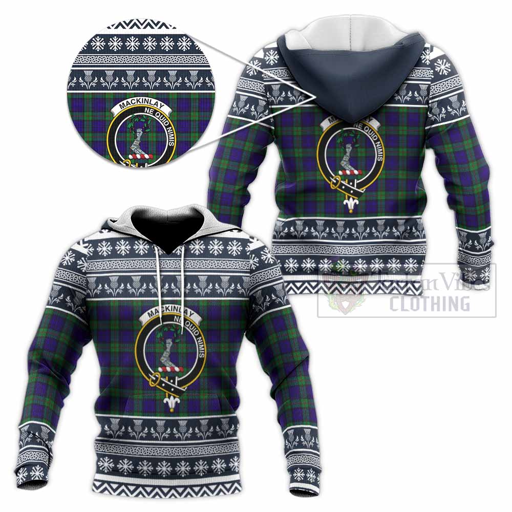 MacKinlay (McKinlay) Clan Tartan Christmas Knitted Hoodie with Family Crest - Tartan Vibes Clothing