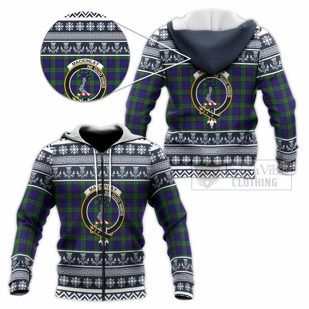 MacKinlay (McKinlay) Clan Tartan Christmas Knitted Hoodie with Family Crest - Tartan Vibes Clothing