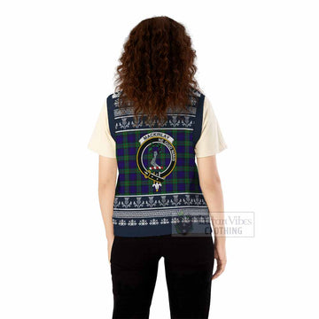 MacKinlay (McKinlay) Clan Tartan Christmas Knitted V-Neck Vest with Family Crest