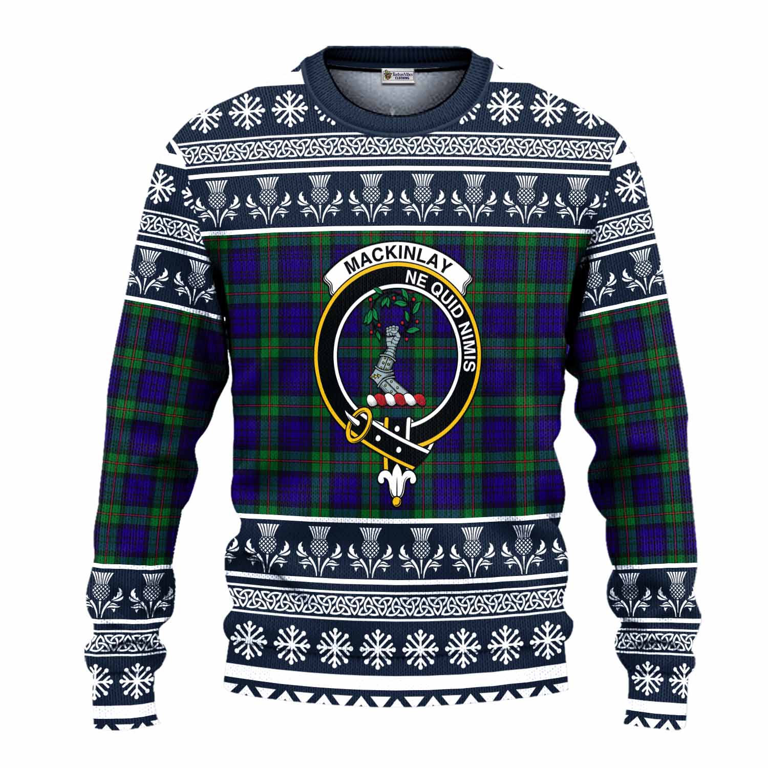 MacKinlay (McKinlay) Clan Tartan Christmas Ugly Sweater with Family Crest - Tartan Vibes Clothing
