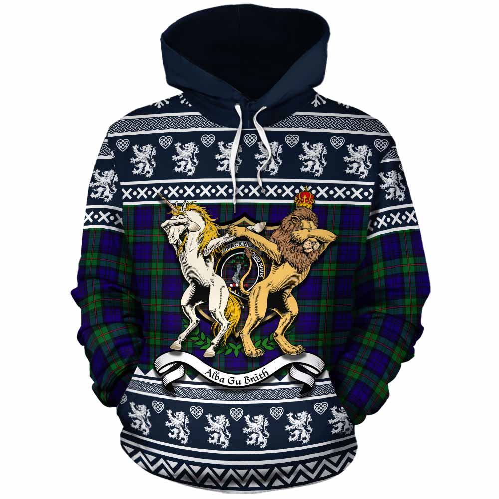 MacKinlay (McKinlay) Clan Tartan Crest Christmas Cotton Hoodie Coat of Arms Funny Style - Tartan Vibes Clothing