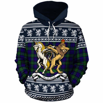 MacKinlay (McKinlay) Clan Tartan Crest Christmas Cotton Hoodie Coat of Arms Funny Style - Tartan Vibes Clothing