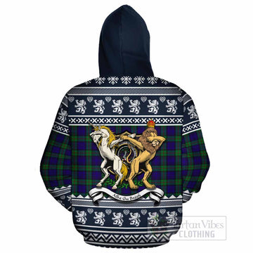 MacKinlay (McKinlay) Clan Tartan Crest Christmas Cotton Hoodie Coat of Arms Funny Style - Tartan Vibes Clothing