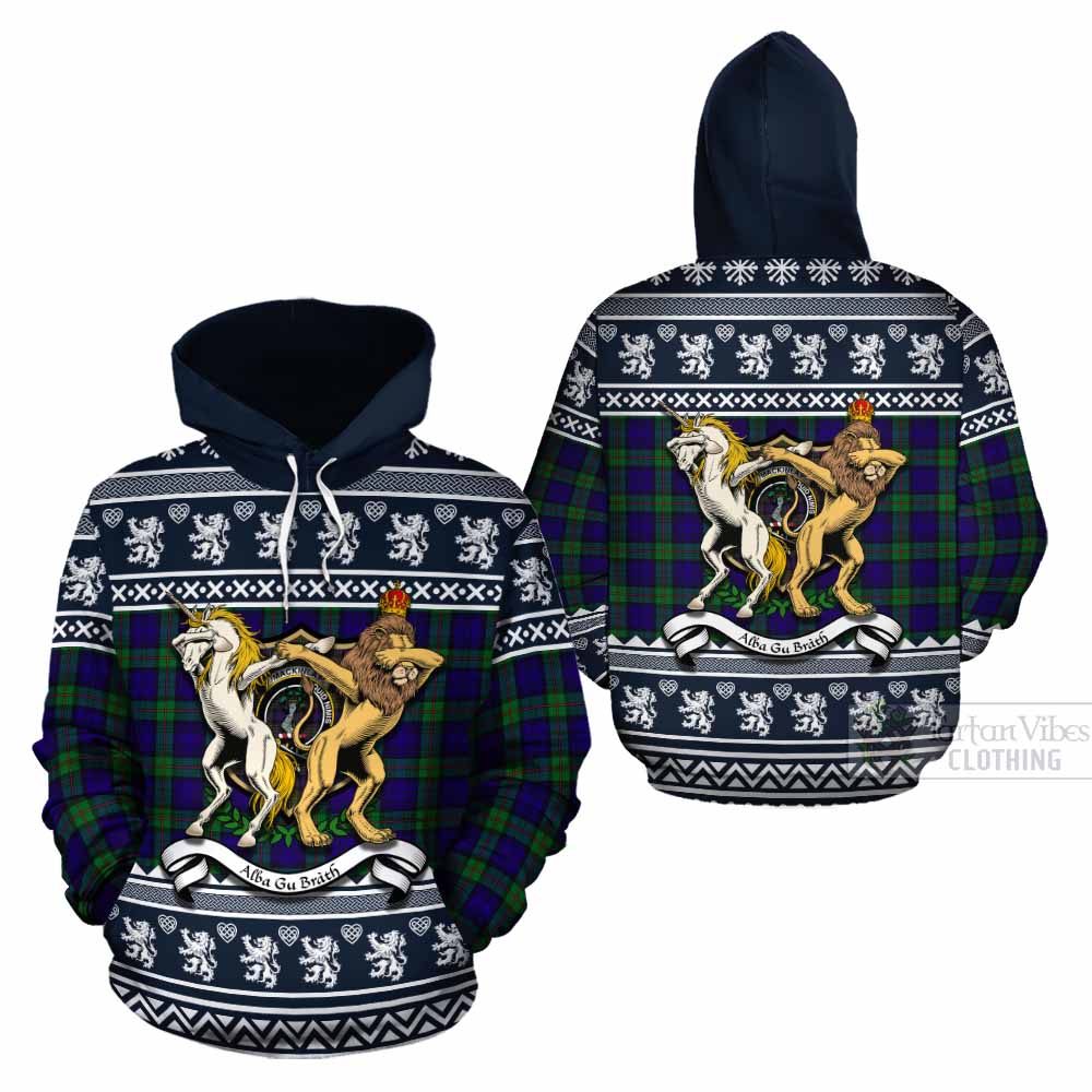 MacKinlay (McKinlay) Clan Tartan Crest Christmas Cotton Hoodie Coat of Arms Funny Style - Tartan Vibes Clothing
