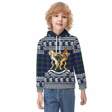 MacKinlay (McKinlay) Clan Tartan Crest Christmas Kid Hoodie Coat of Arms Funny Style - Tartan Vibes Clothing