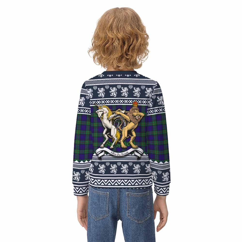 MacKinlay (McKinlay) Clan Tartan Crest Christmas Kid Ugly Sweatshirt Coat of Arms Funny Style - Tartan Vibes Clothing