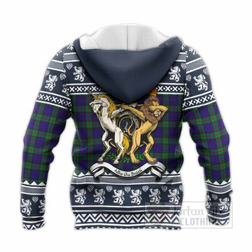 MacKinlay (McKinlay) Clan Tartan Crest Christmas Knitted Hoodie Coat of Arms Funny Style - Tartan Vibes Clothing