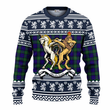 MacKinlay (McKinlay) Clan Tartan Crest Christmas Ugly Sweater Coat of Arms Funny Style - Tartan Vibes Clothing
