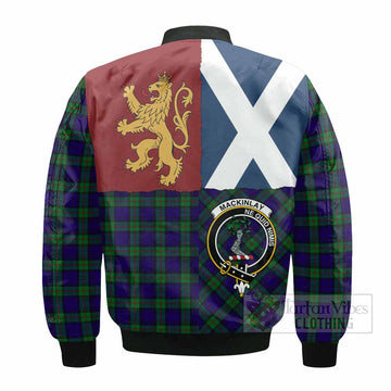 MacKinlay (McKinlay) Crest Tartan Bomber Jacket with Lion Rampant Saltire Style