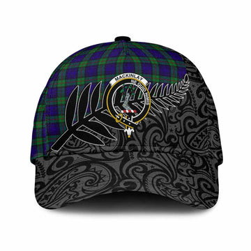 MacKinlay (McKinlay) Crest Tartan Classic Cap with New Zealand Silver Fern Half Style