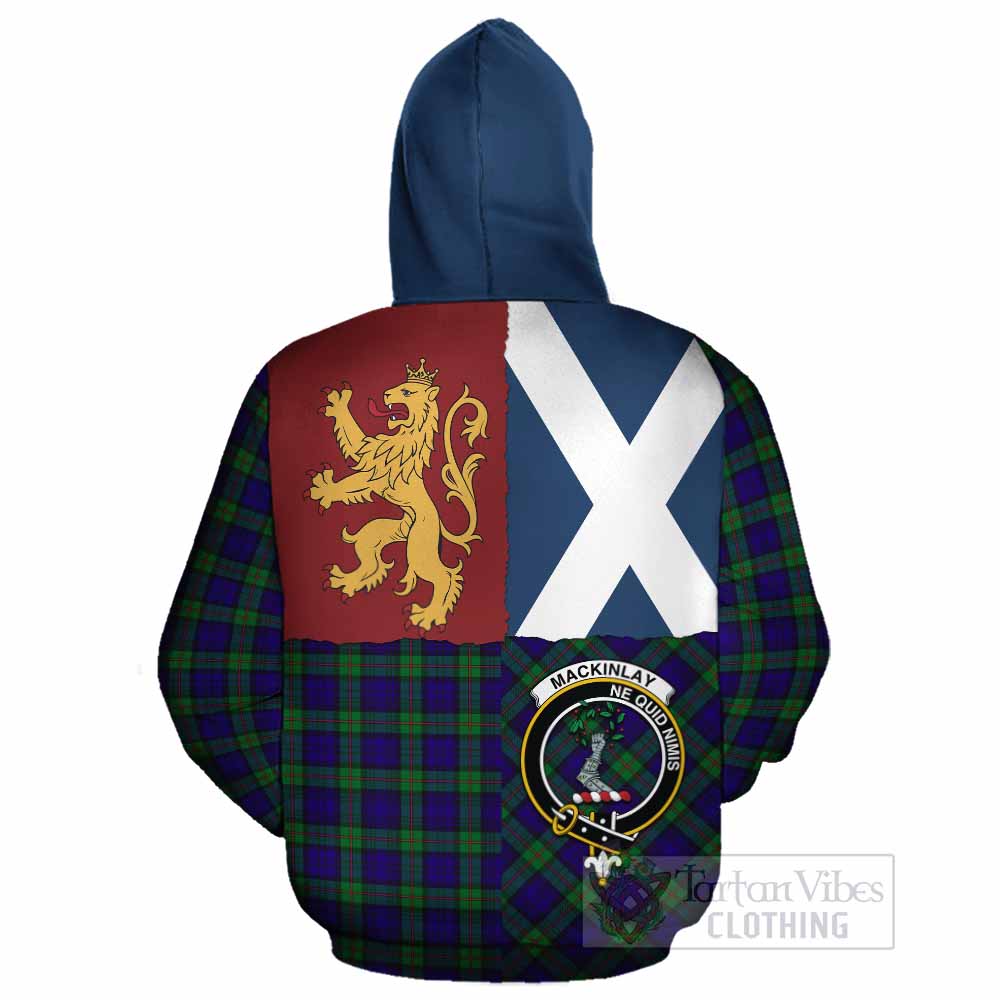 MacKinlay (McKinlay) Crest Tartan Cotton Hoodie with Lion Rampant Saltire Style - Tartan Vibes Clothing