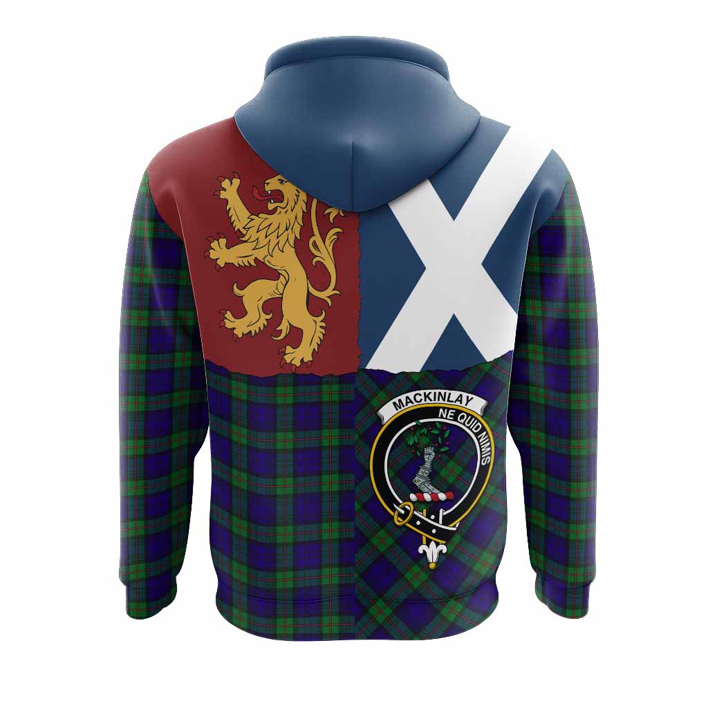 MacKinlay (McKinlay) Crest Tartan Hoodie with Lion Rampant Saltire Style