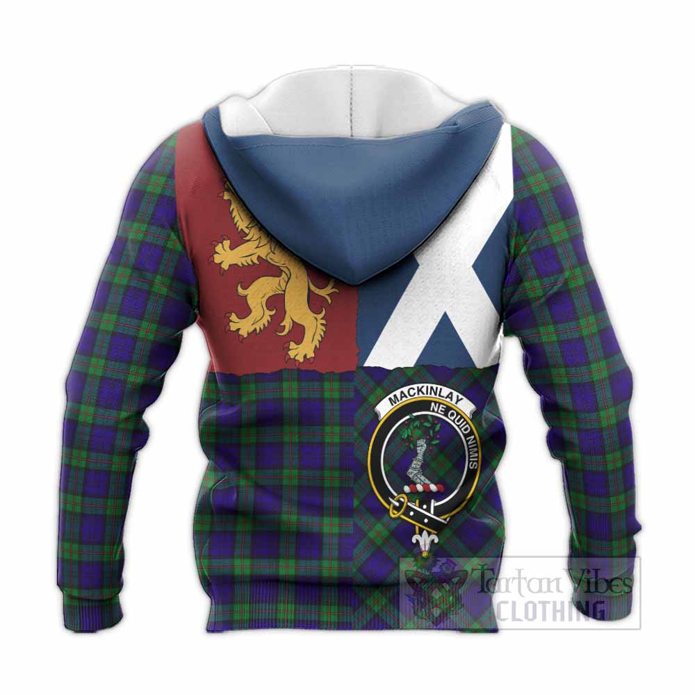 MacKinlay (McKinlay) Crest Tartan Knitted Hoodie with Lion Rampant Saltire Style