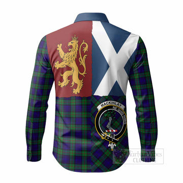 MacKinlay (McKinlay) Crest Tartan Long Sleeve Button Shirts with Lion Rampant Saltire Style