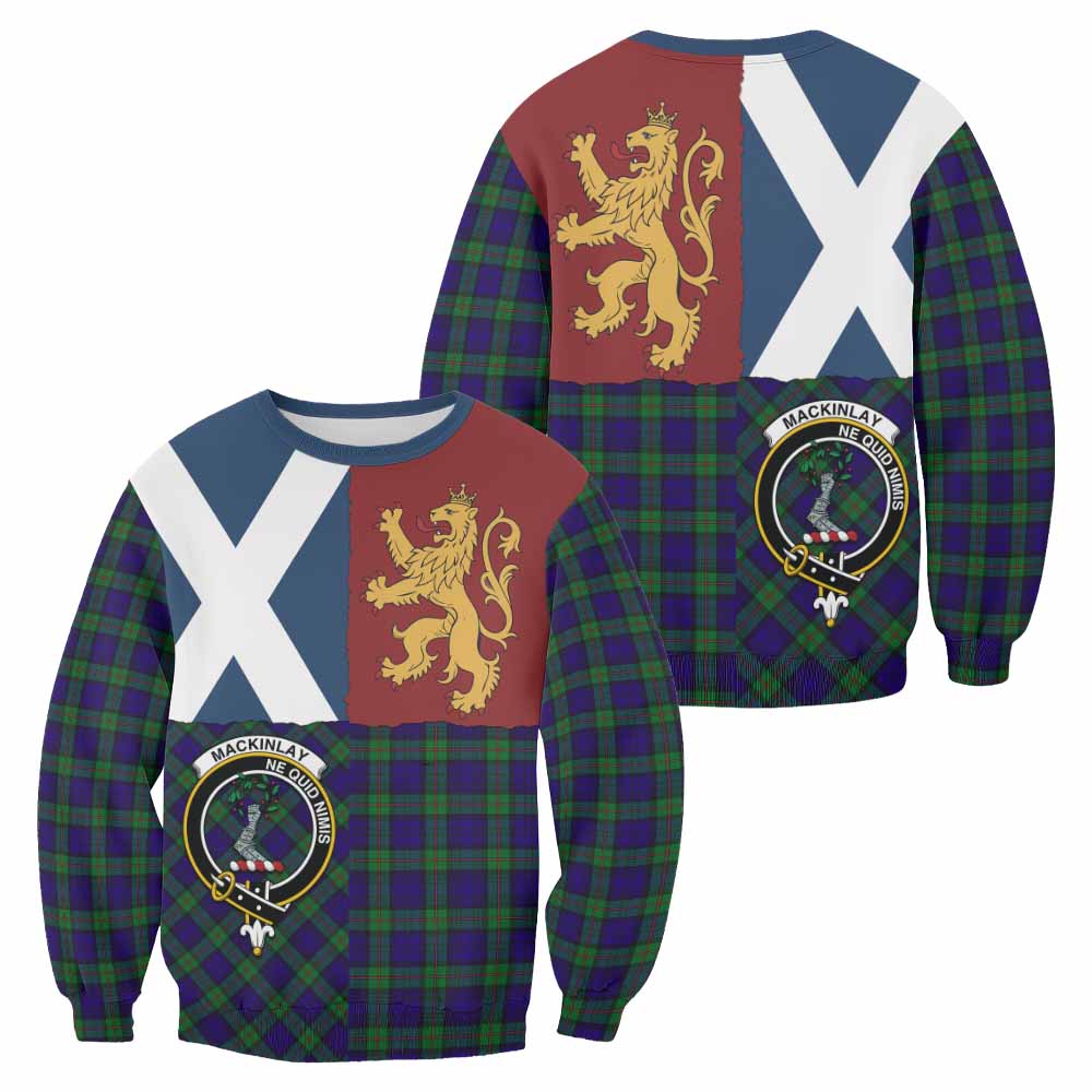 MacKinlay (McKinlay) Crest Tartan Sweatshirt with Lion Rampant Saltire Style