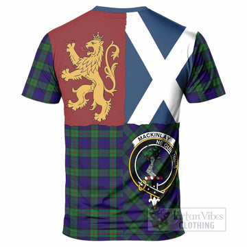 MacKinlay (McKinlay) Crest Tartan T-Shirt with Lion Rampant Saltire Style