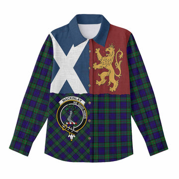 MacKinlay (McKinlay) Crest Tartan Women Casual Shirt with Lion Rampant Saltire Style