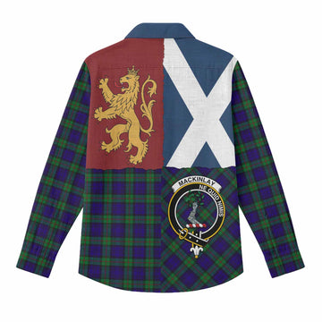 MacKinlay (McKinlay) Crest Tartan Women Casual Shirt with Lion Rampant Saltire Style