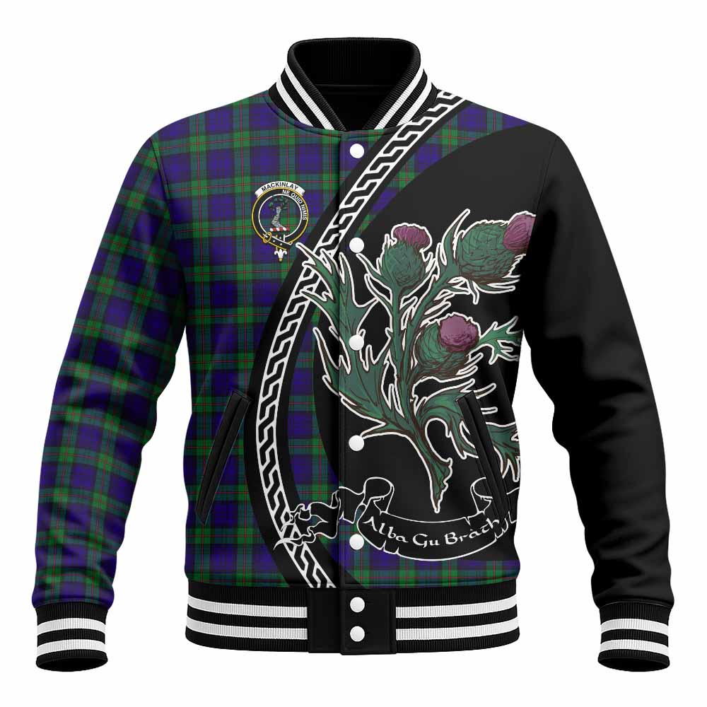 MacKinlay (McKinlay) Family Crest Tartan Baseball Jacket Alba Thistle Inspired - Tartan Vibes Clothing