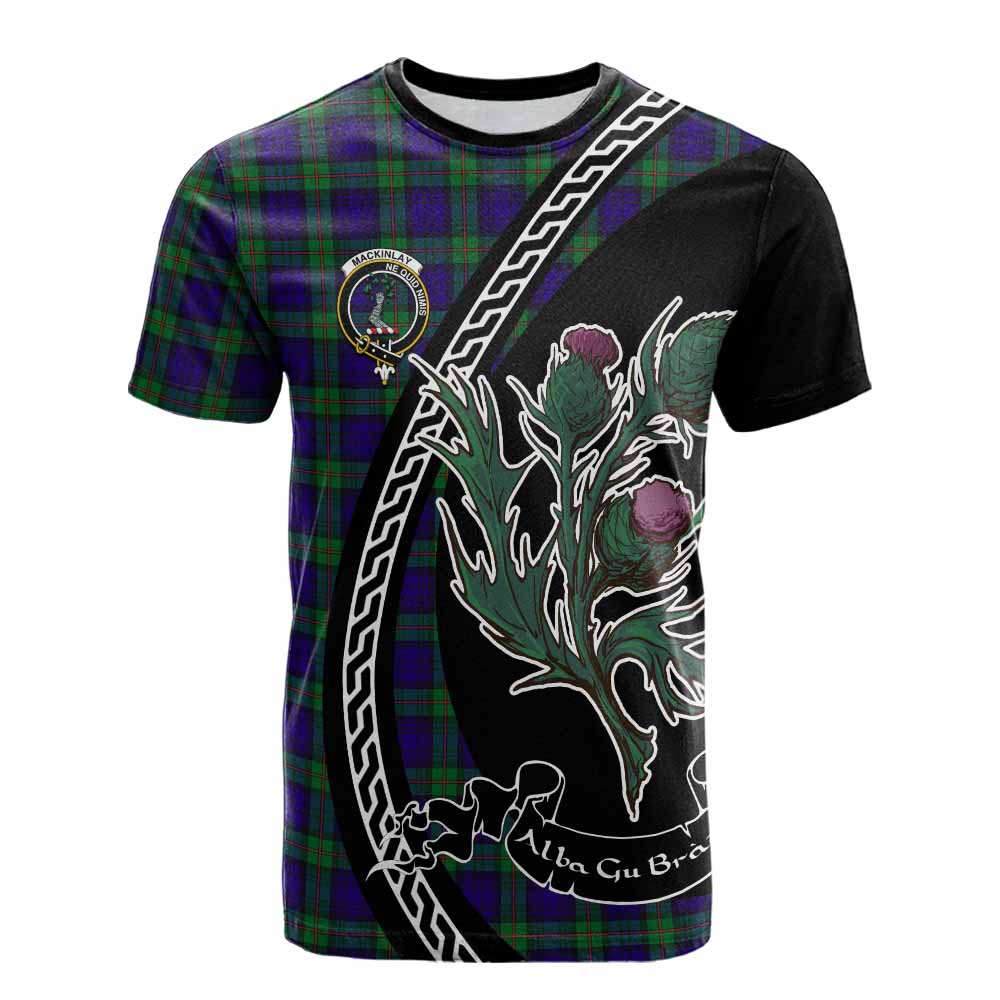 MacKinlay (McKinlay) Family Crest Tartan Cotton T-shirt Alba Thistle Inspired - Tartan Vibes Clothing