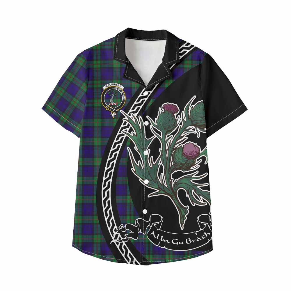 MacKinlay (McKinlay) Family Crest Tartan Kid Hawaiian Shirt Alba Thistle Inspired - Tartan Vibes Clothing