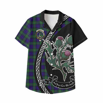 MacKinlay (McKinlay) Family Crest Tartan Kid Hawaiian Shirt Alba Thistle Inspired - Tartan Vibes Clothing