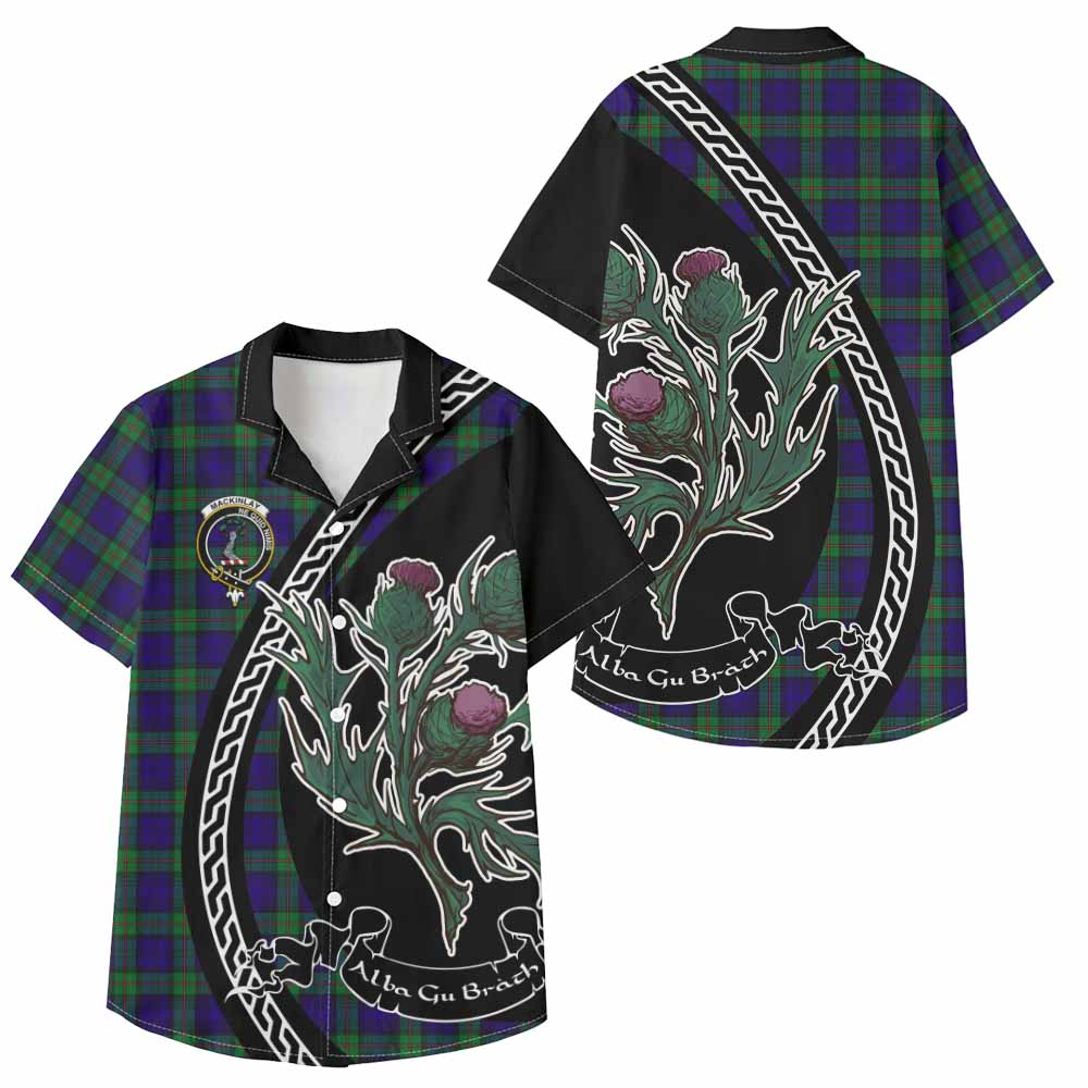 MacKinlay (McKinlay) Family Crest Tartan Kid Hawaiian Shirt Alba Thistle Inspired - Tartan Vibes Clothing
