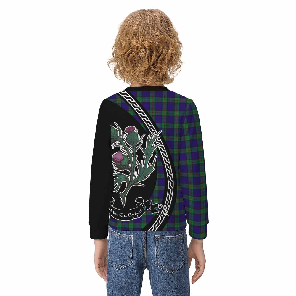 MacKinlay (McKinlay) Family Crest Tartan Kid Knitted Sweatshirt Alba Thistle Inspired - Tartan Vibes Clothing