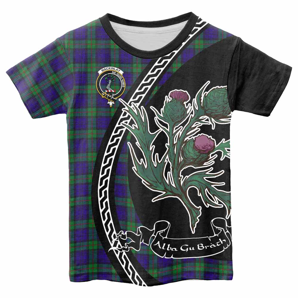 MacKinlay (McKinlay) Family Crest Tartan Kid T-shirt Alba Thistle Inspired - Tartan Vibes Clothing