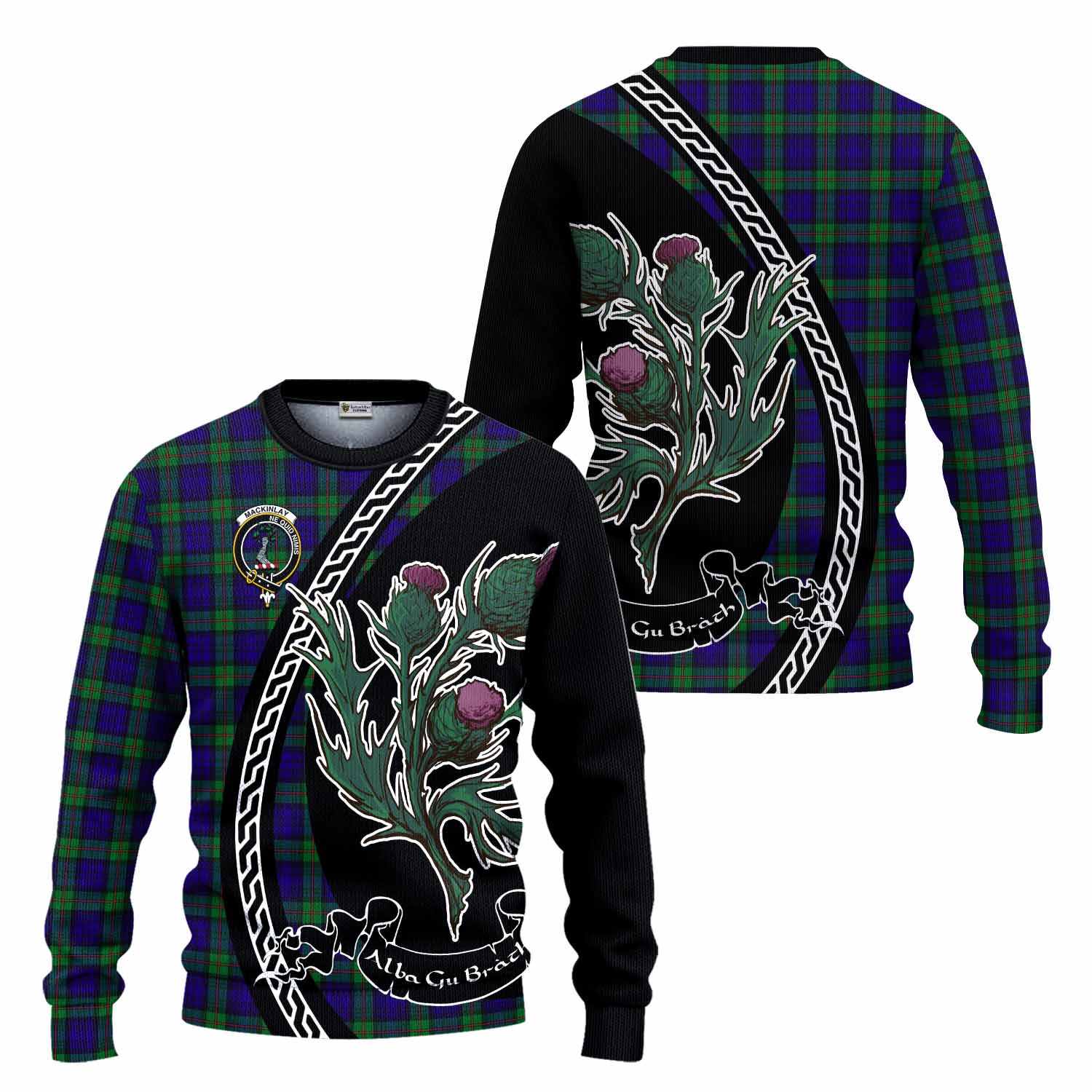 MacKinlay (McKinlay) Family Crest Tartan Knitted Sweater Alba Thistle Inspired - Tartan Vibes Clothing