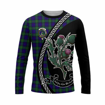 MacKinlay (McKinlay) Family Crest Tartan Long Sleeve T-Shirt Alba Thistle Inspired - Tartan Vibes Clothing