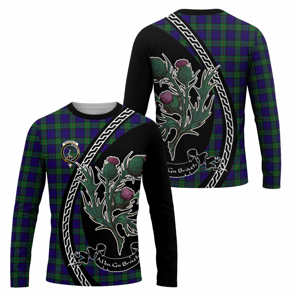 MacKinlay (McKinlay) Family Crest Tartan Long Sleeve T-Shirt Alba Thistle Inspired - Tartan Vibes Clothing