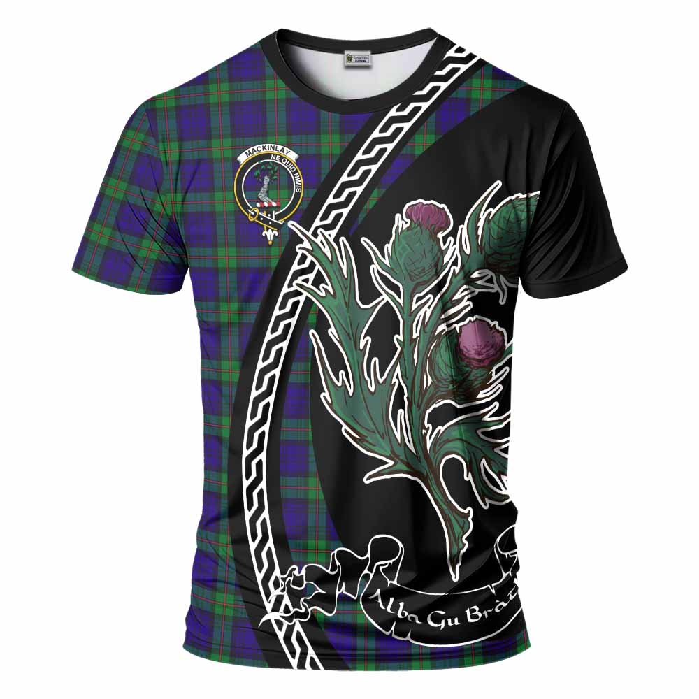 MacKinlay (McKinlay) Family Crest Tartan T-Shirt Alba Thistle Inspired - Tartan Vibes Clothing