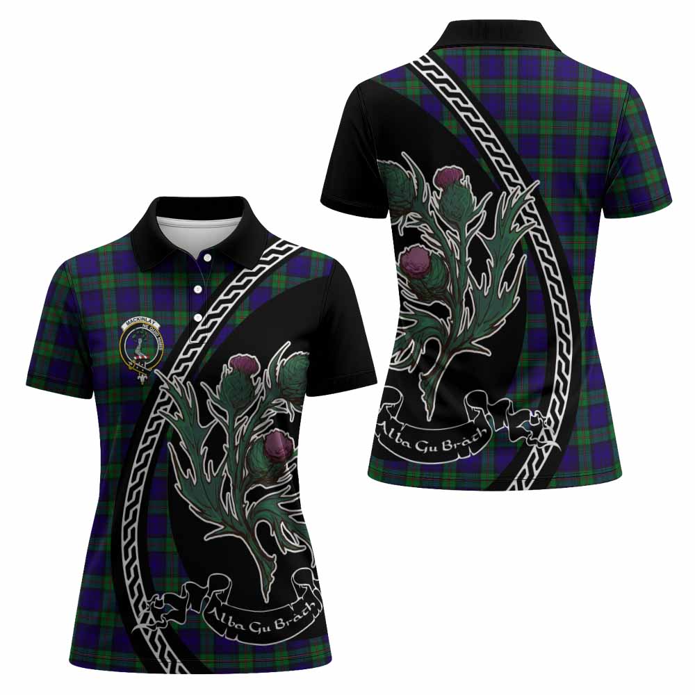 MacKinlay (McKinlay) Family Crest Tartan Women Polo Shirt Alba Thistle Inspired - Tartan Vibes Clothing