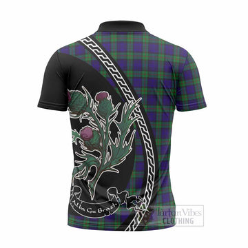MacKinlay (McKinlay) Family Crest Tartan Zipper Polo Shirt Alba Thistle Inspired - Tartan Vibes Clothing