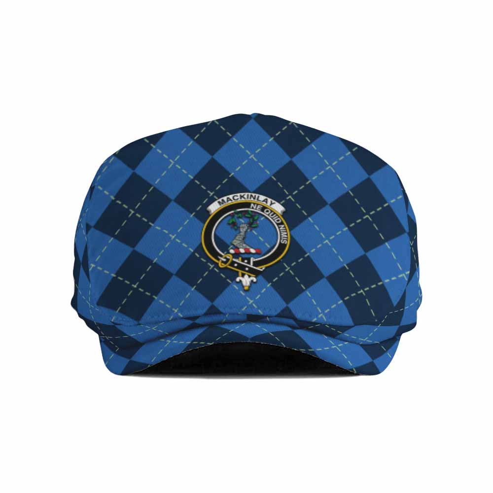 MacKinlay (McKinlay) Scottish Family Crest Flat Cap, Jeff Cap Navy Argyle Classic Style - Tartan Vibes Clothing