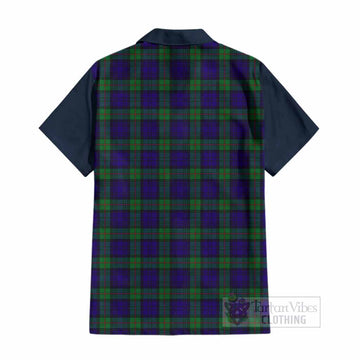 MacKinlay (McKinlay) Tartan Accent Cotton Hawaiian Shirt with Family Crest