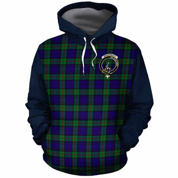 MacKinlay (McKinlay) Tartan Accent Cotton Hoodie with Family Crest