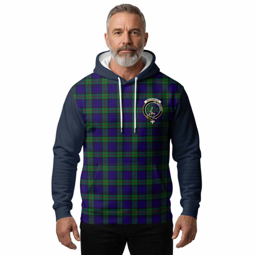 MacKinlay (McKinlay) Tartan Accent Hoodie with Family Crest