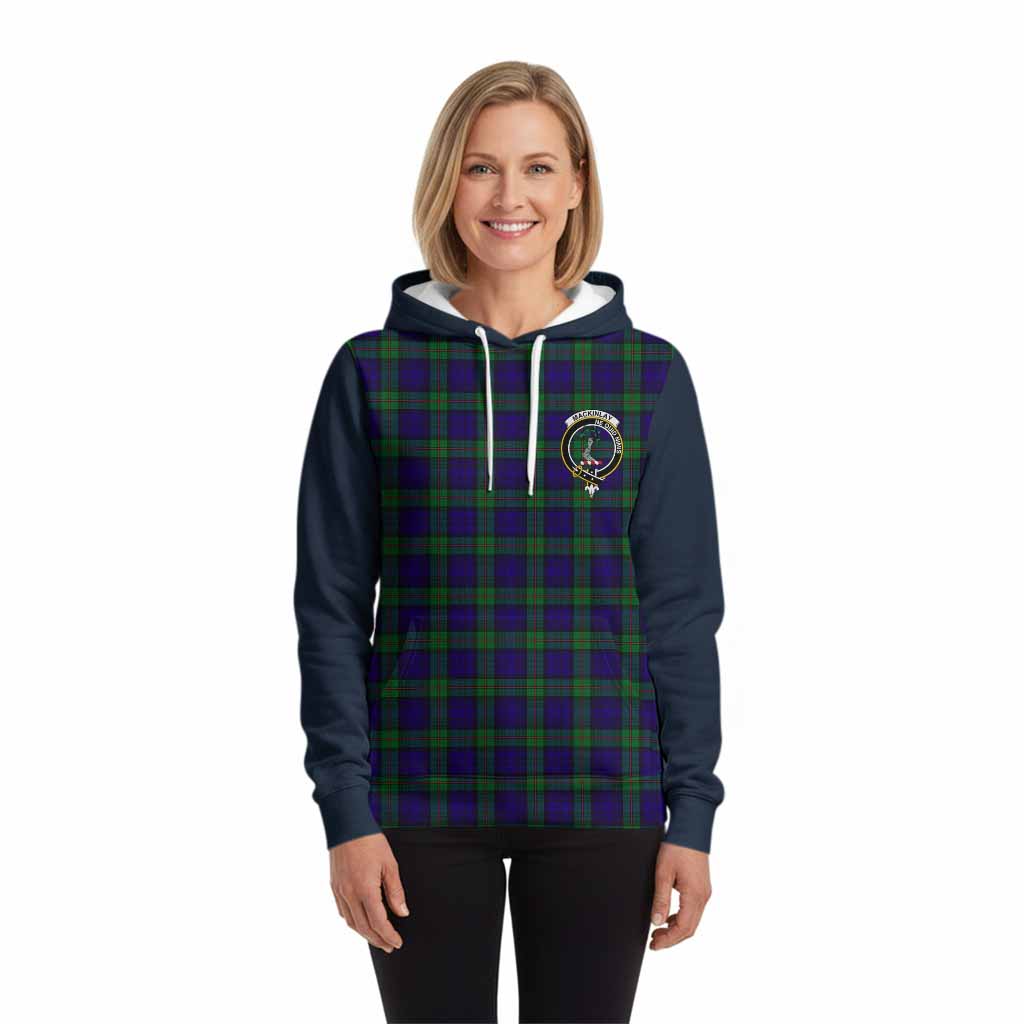 MacKinlay (McKinlay) Tartan Accent Hoodie with Family Crest