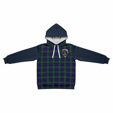 MacKinlay (McKinlay) Tartan Accent Kid Hoodie with Family Crest