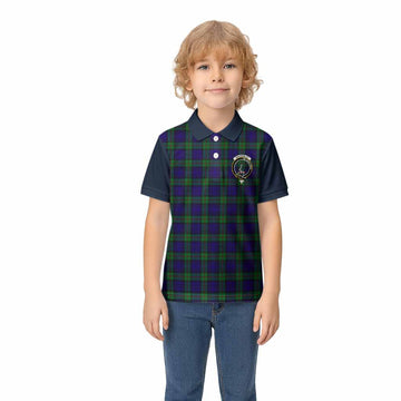 MacKinlay (McKinlay) Tartan Accent Kid Polo Shirt with Family Crest