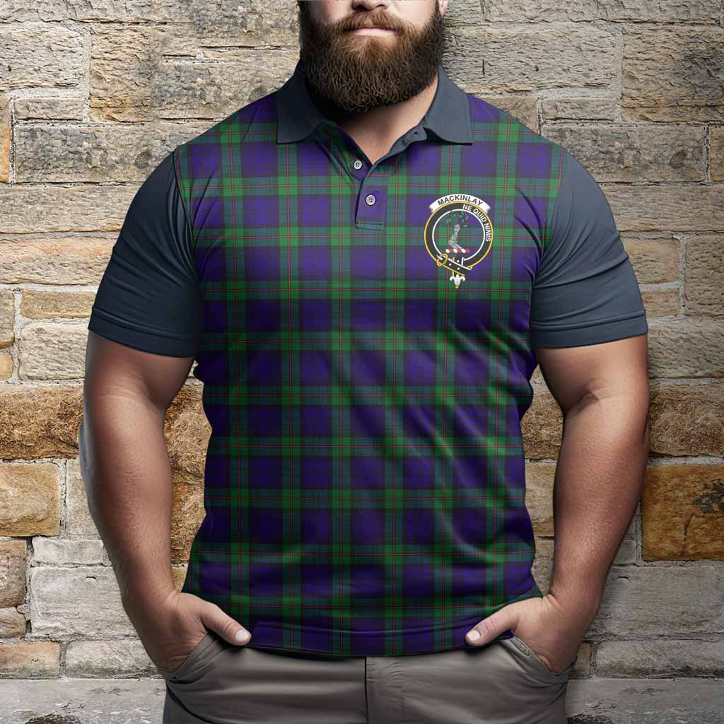 MacKinlay (McKinlay) Tartan Accent Polo Shirt with Family Crest