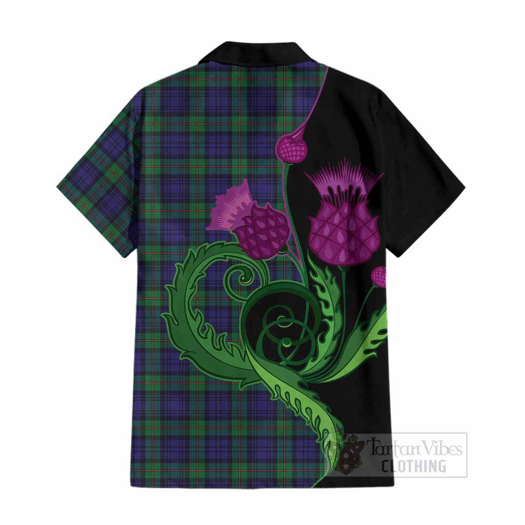 MacKinlay (McKinlay) Tartan Cotton Hawaiian Shirt Traditional Scottish Thistle