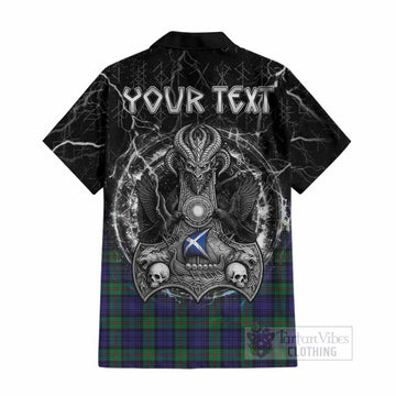 MacKinlay (McKinlay) Tartan Crest Cotton Hawaiian Shirt Celtic Odin's Raven Legacy
