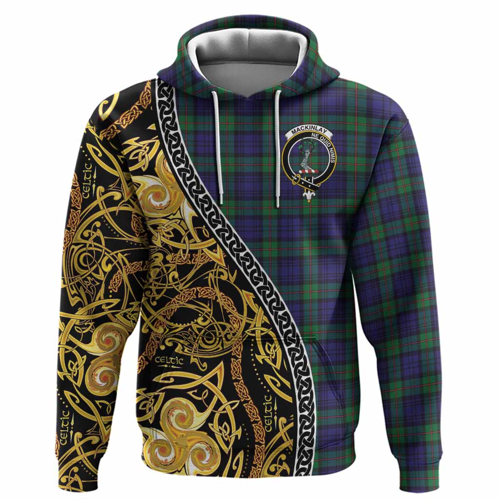 MacKinlay (McKinlay) Tartan Crest Hoodie Celtic Knot and Triple Trickle Spiral Symbols