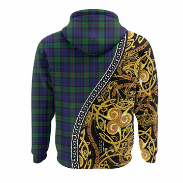 MacKinlay (McKinlay) Tartan Crest Hoodie Celtic Knot and Triple Trickle Spiral Symbols
